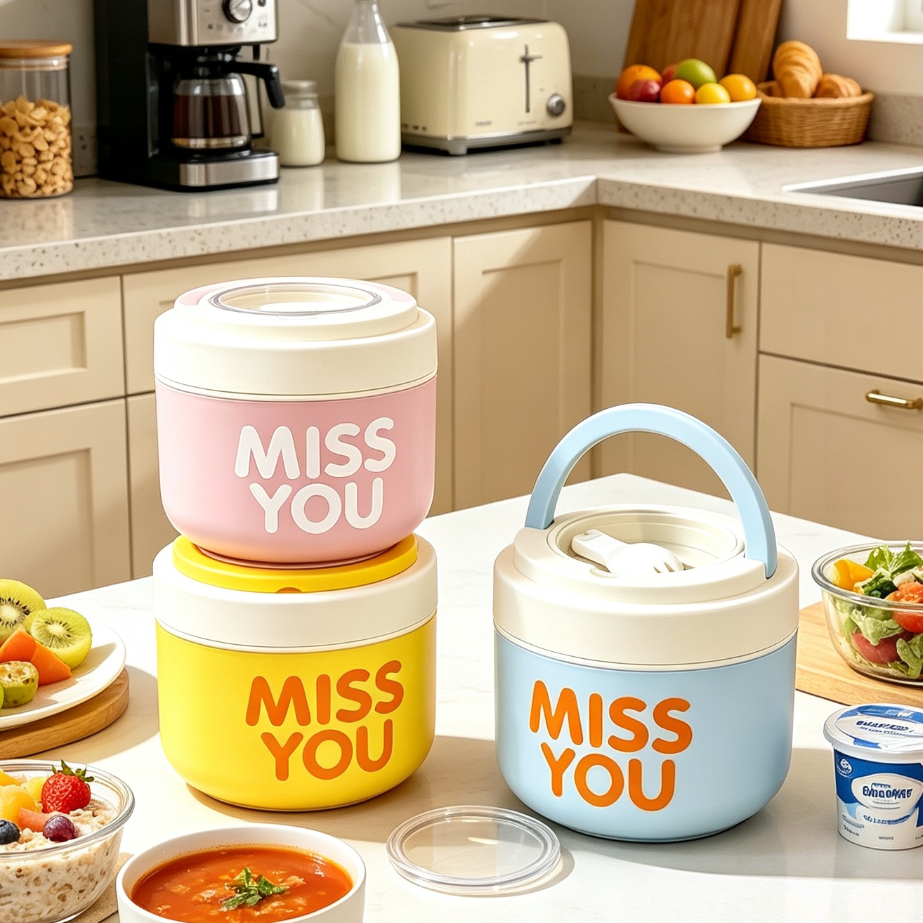 Food Storage Metal Box - 304 스테인리스 스틸 보온 아침 식사