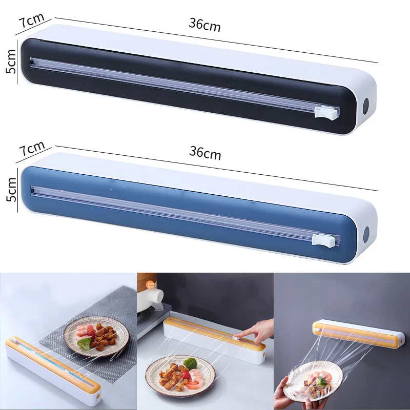 Food Storage Aluminum - 식품 필름 디스펜서 커터 보관 상자가있는