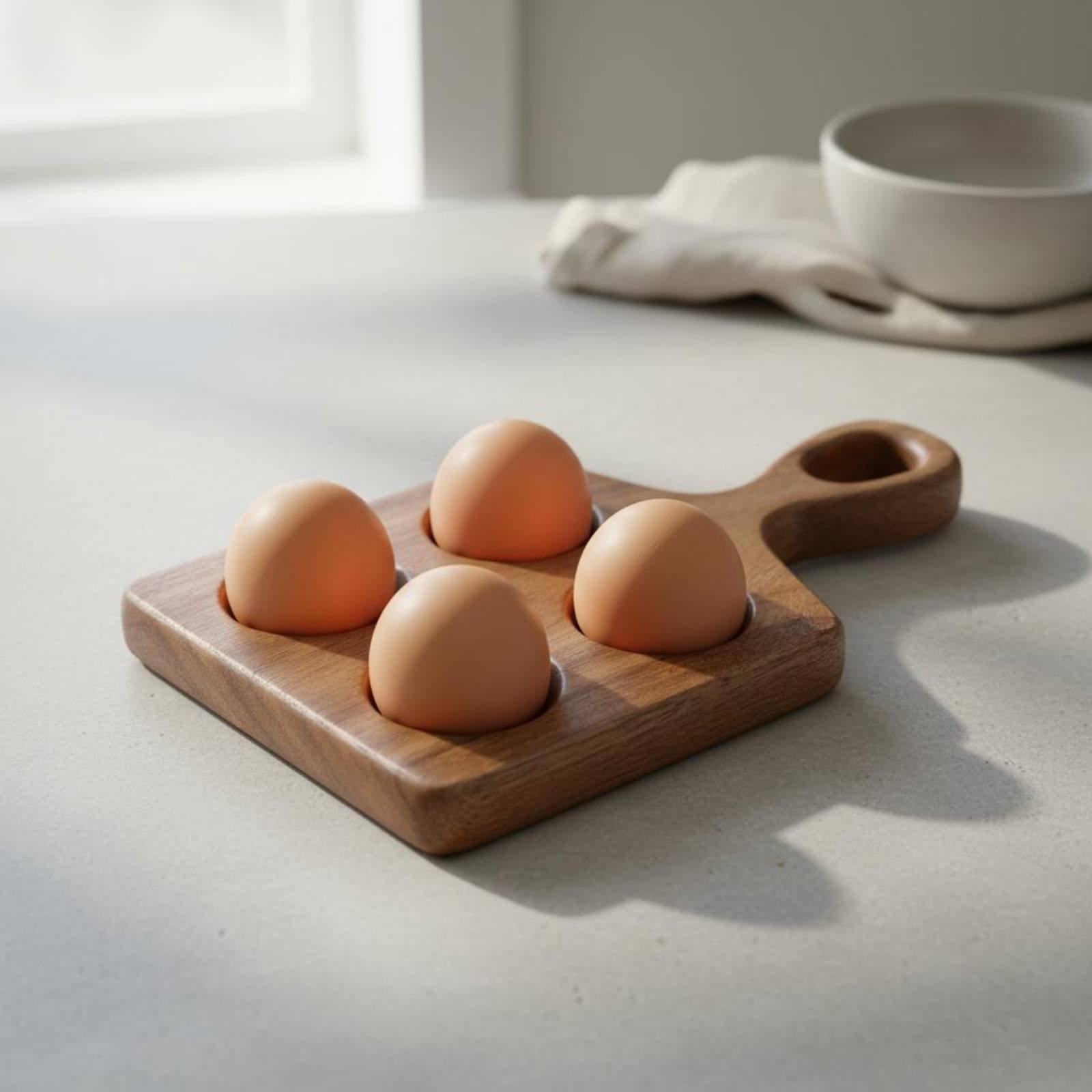 Egg Storage Holder - 너도밤나무 계란 트레이 딥 슬롯 정리함