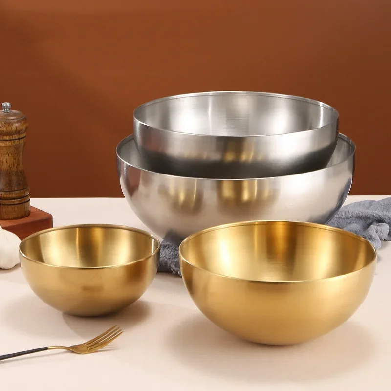 Food Storage Metal Box - 두꺼운 스테인리스 과일 샐러드 그릇 15cm/20cm/25cm