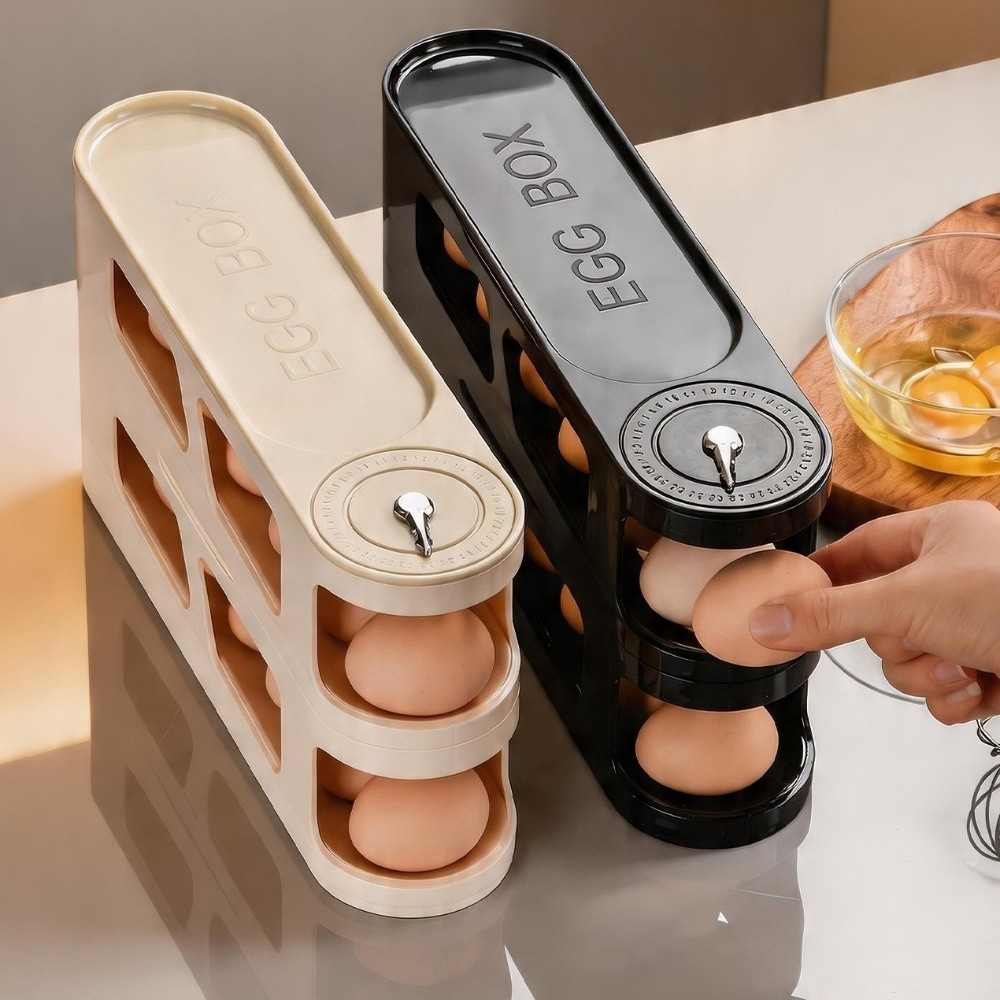 Egg Storage Holder - 대용량 계란 보관함 뚜껑 포함 공간