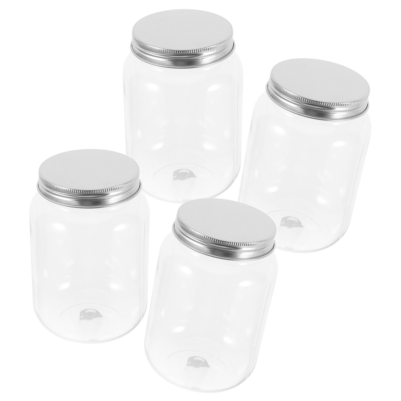 Food Storage Airtight - 알루미늄 뚜껑이 있는 투명 플라스틱 보관