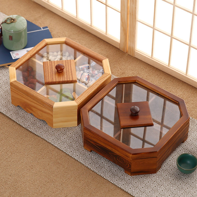 Food Storage Jar Set - 뚜껑이있는 새로운 나무 사탕 비스킷 보관