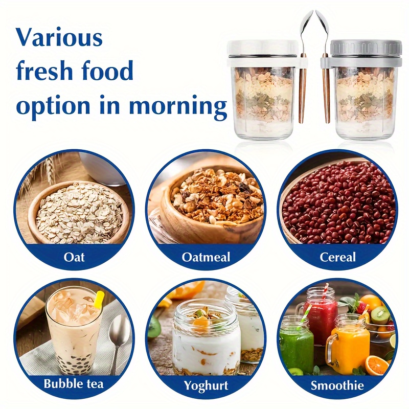1개/2개 유리 오트밀 컵, 뚜껑과 스푼이 있는 오버나 - Food Storage Jar Set 리뷰 및 가격