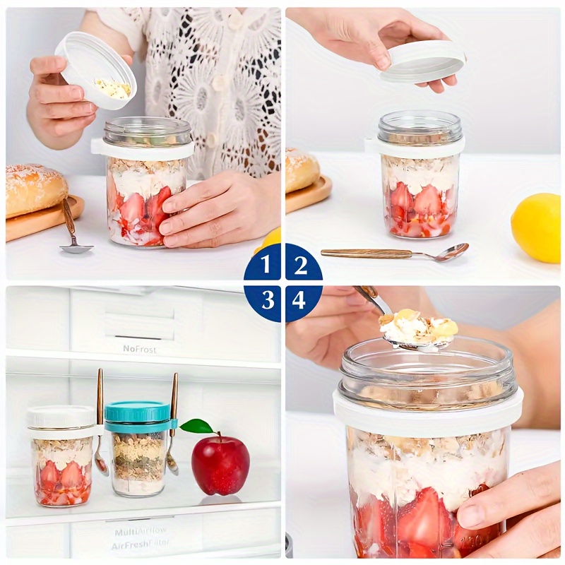 1개/2개 유리 오트밀 컵, 뚜껑과 스푼이 있는 오버나 - Food Storage Jar Set 리뷰 및 가격