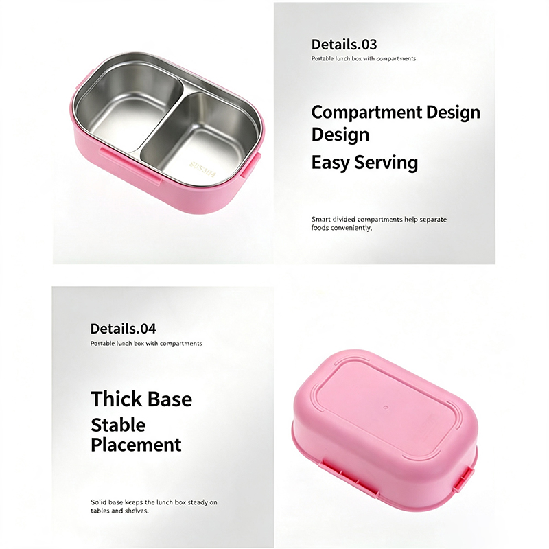 304 스테인리스 스틸 칸막이 도시락, 휴대용 금속 도 - Food Storage Metal Box 리뷰 및 가격