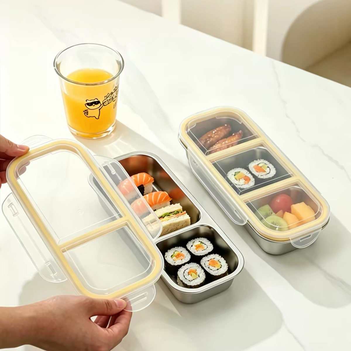 스테인리스 스틸 뚜껑 있는 식품 보관 용기, 식품 등급 - Food Storage Metal Box 리뷰 및 가격