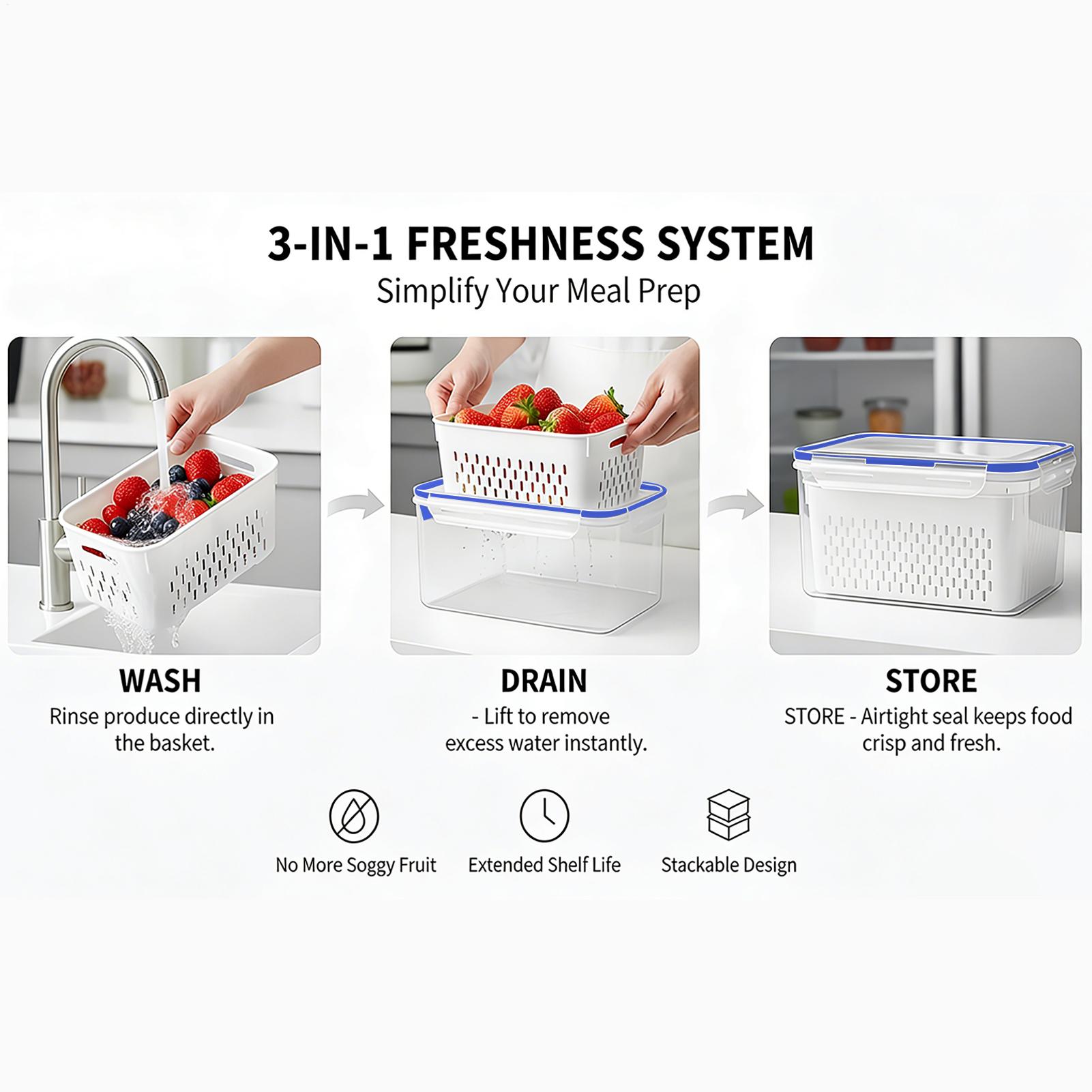 4 in 1 식품 보관 용기 4 in 1 투명 누수 방 - Food Storage Plastic Container 리뷰 및 가격