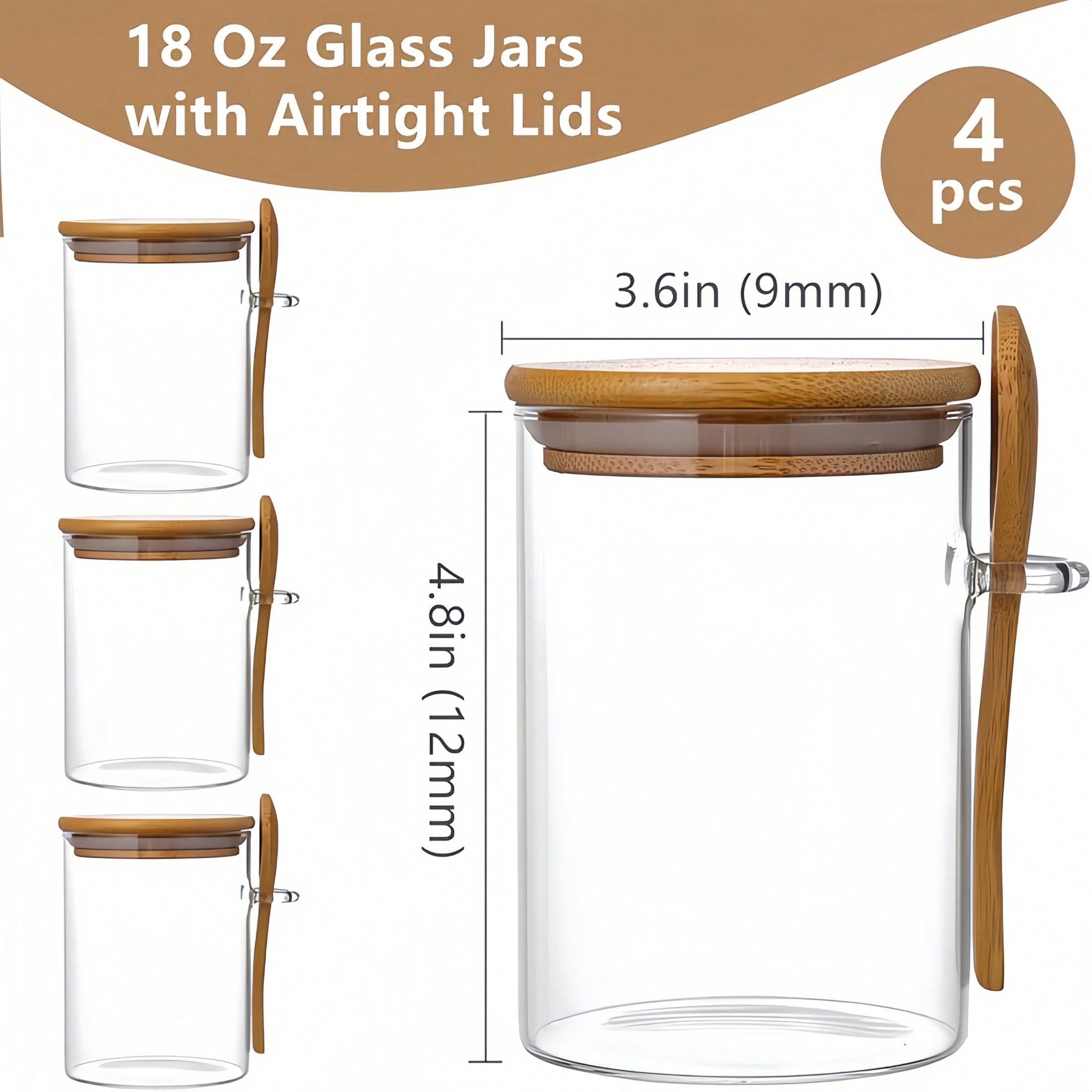 4종 보관 세트 (보관 용기 4개 + 뚜껑 4개 + 숟 - Food Storage Jar Set 리뷰 및 가격