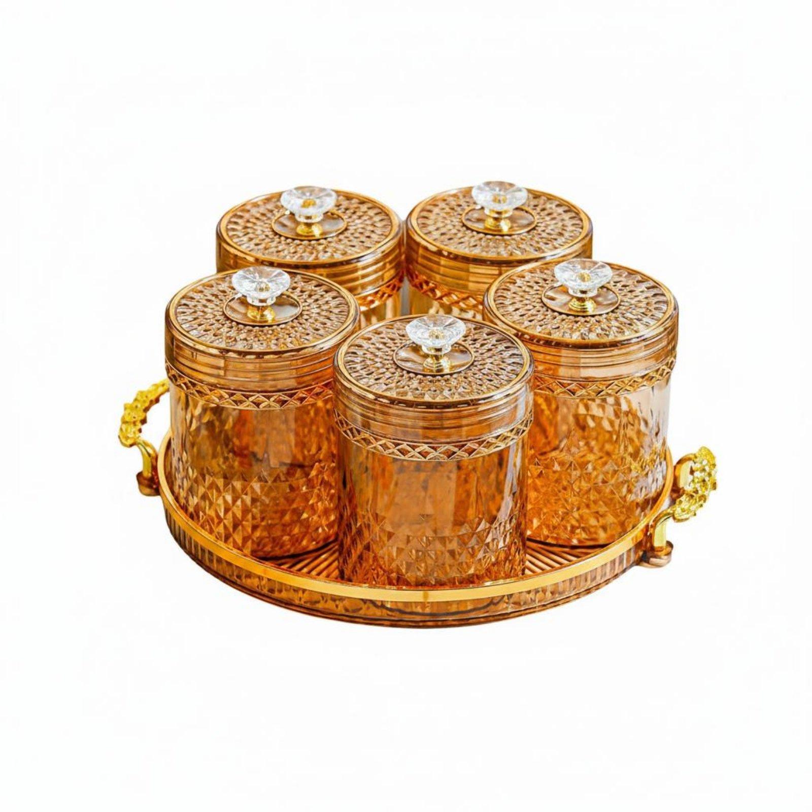 금색 다이아몬드 디자인이 적용된 밀폐형 회전식 보관 용 - Food Storage Jar Set 리뷰 및 가격