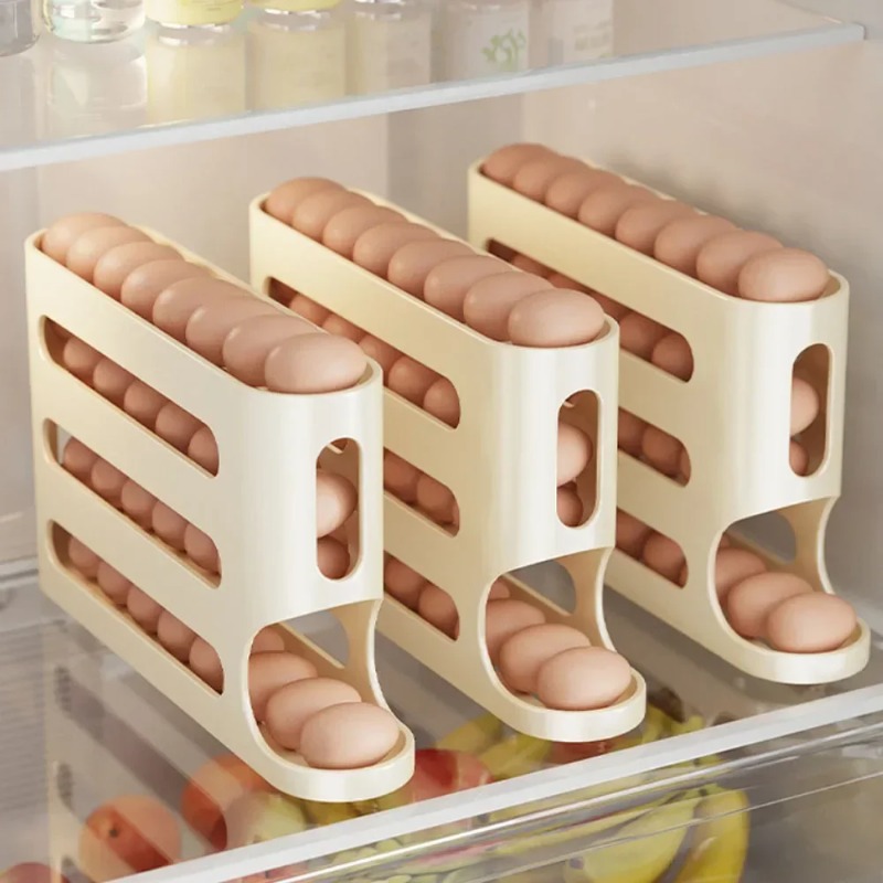 4단 자동 회전 계란 홀더 랙 - 주방 냉장고 계란 보 - Egg Storage Holder 리뷰 및 가격