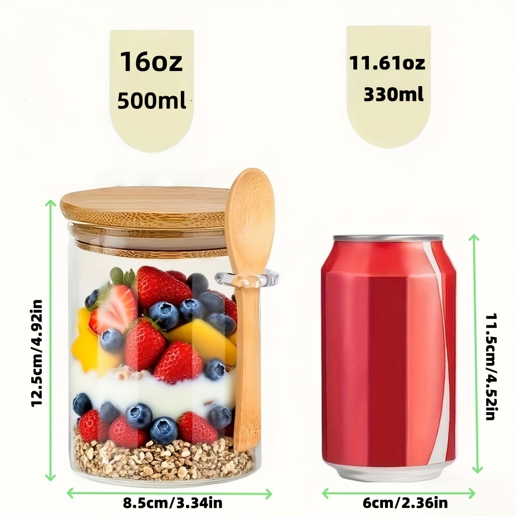1/2/4/8개 세트의 오트밀용 유리 컵 세트, 뚜껑과 - Food Storage Jar Set 리뷰 및 가격