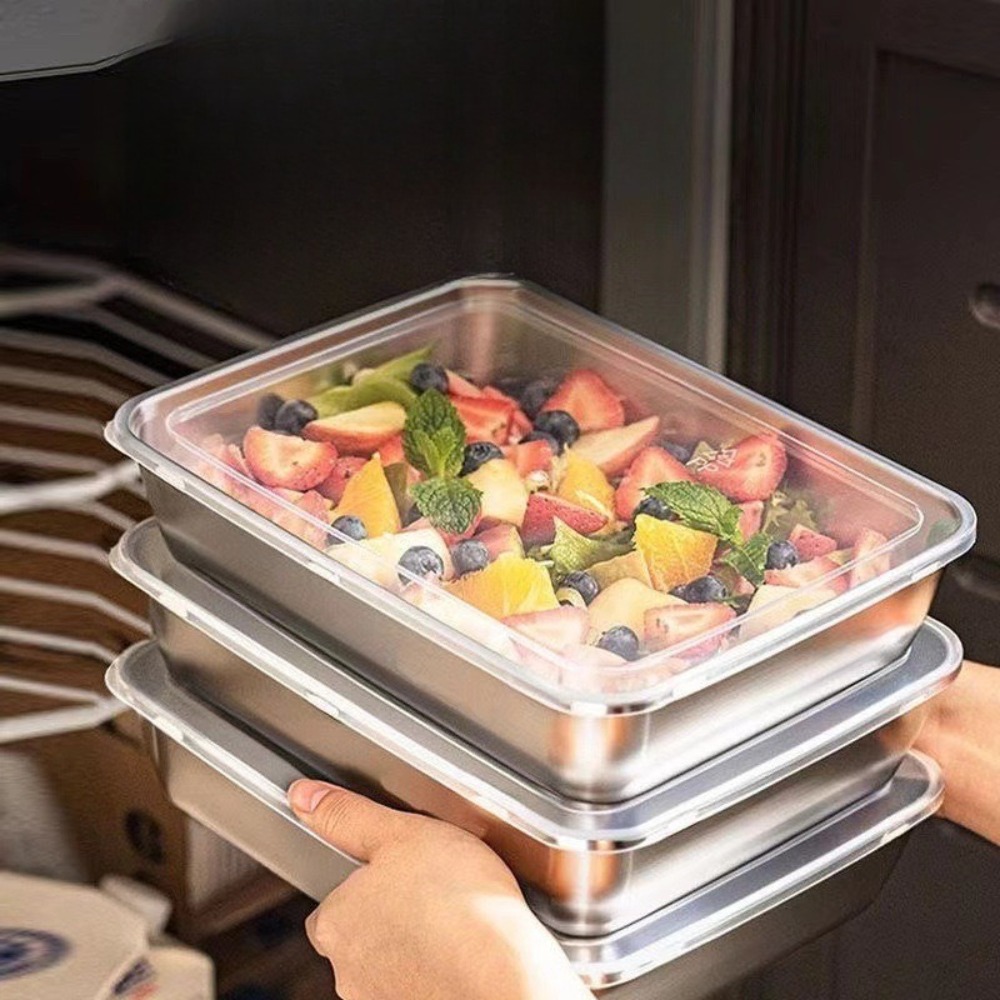 식품 등급 스테인리스 스틸 서빙 트레이(뚜껑 포함),  - Food Storage Warehouse 리뷰 및 가격