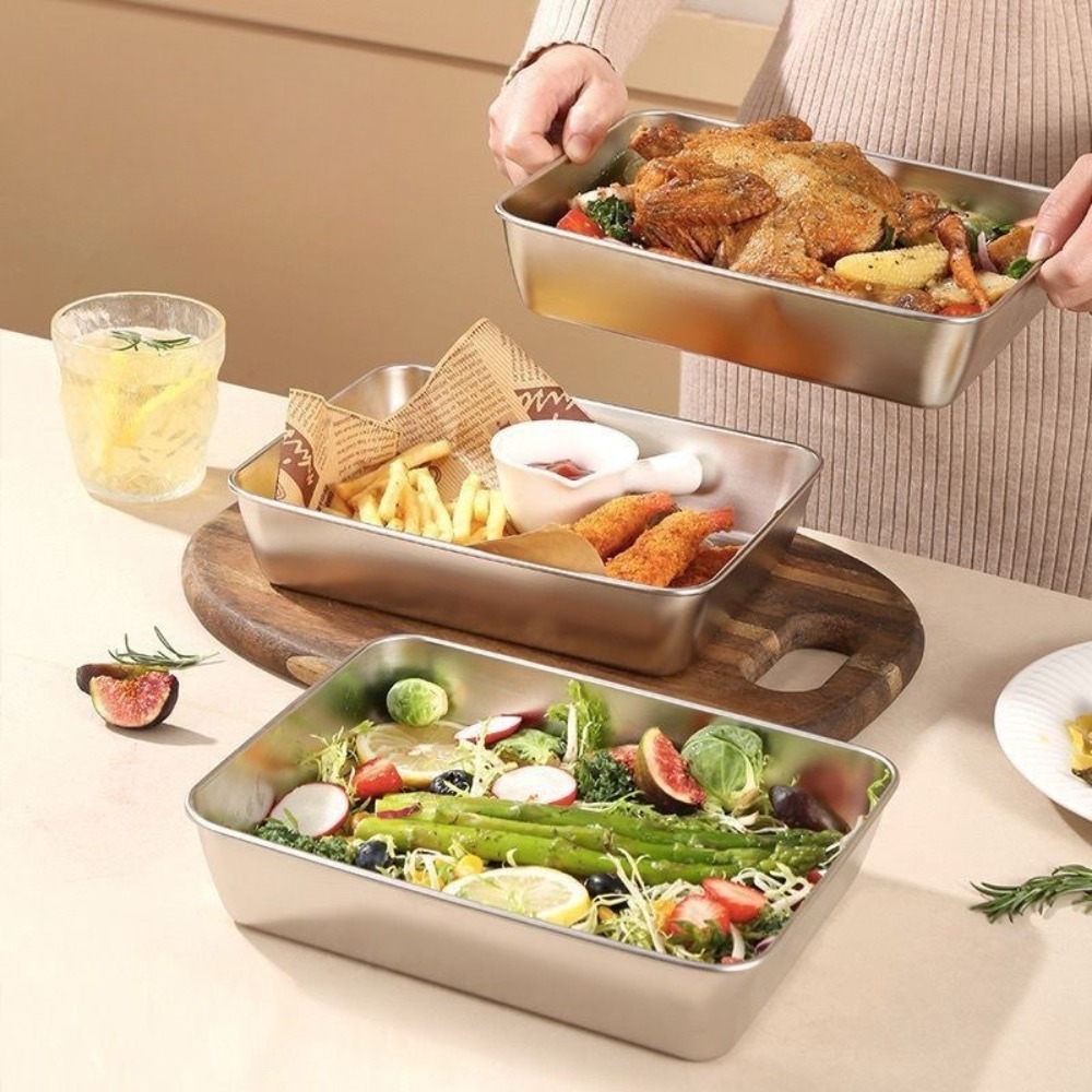 식품 등급 스테인리스 스틸 서빙 트레이(뚜껑 포함),  - Food Storage Warehouse 리뷰 및 가격