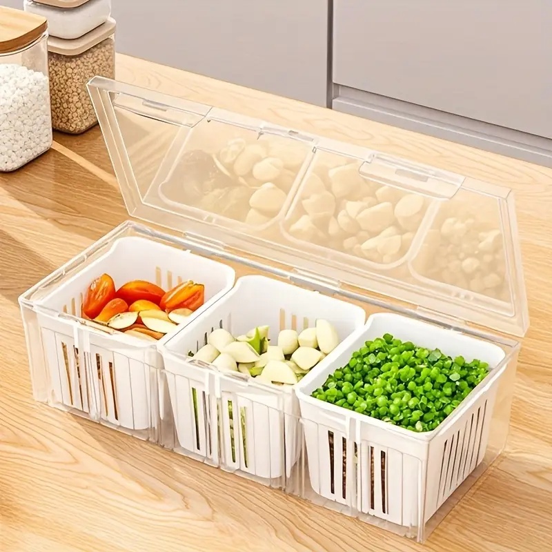 1pc 구획형 식품 보관 용기, 주방 및 피크닉용 사각 - Food Storage Jar Set 리뷰 및 가격