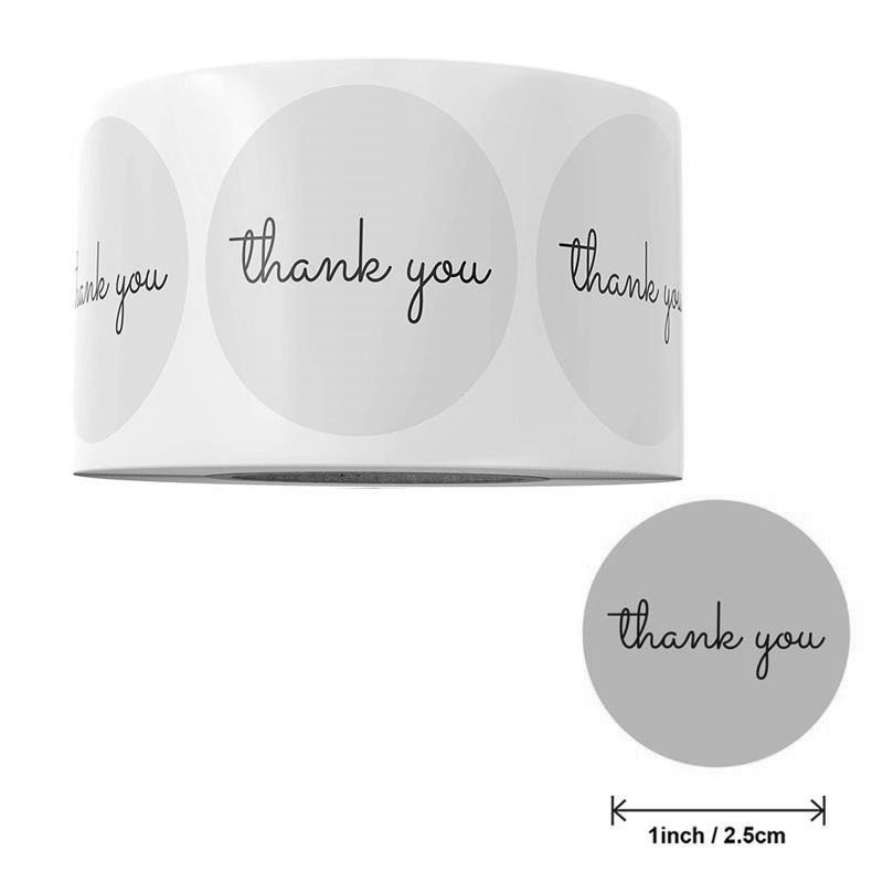 500개 감사 스티커 롤 25mm 원형 검정 흰색 분홍 - Food Storage Label 리뷰 및 가격