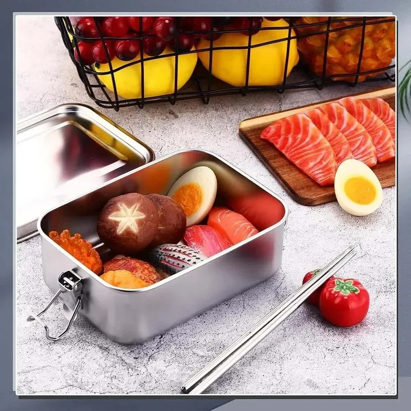 304 스테인리스 스틸 1200/2400ml 도시락 용 - Food Storage Metal Box 리뷰 및 가격