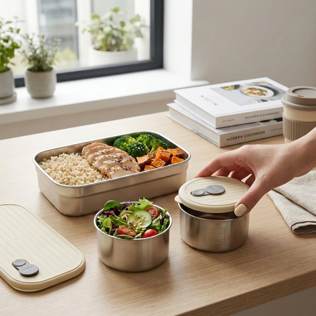 전자레인지 사용 가능 304 스테인리스 도시락 세트 3 - Food Storage Jar Set 리뷰 및 가격