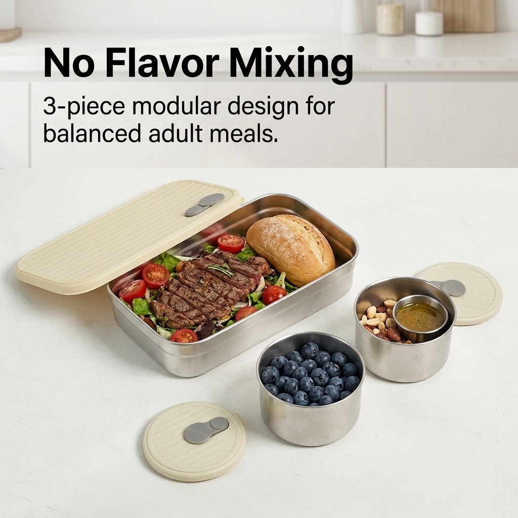 전자레인지 사용 가능 304 스테인리스 도시락 세트 3 - Food Storage Jar Set 리뷰 및 가격