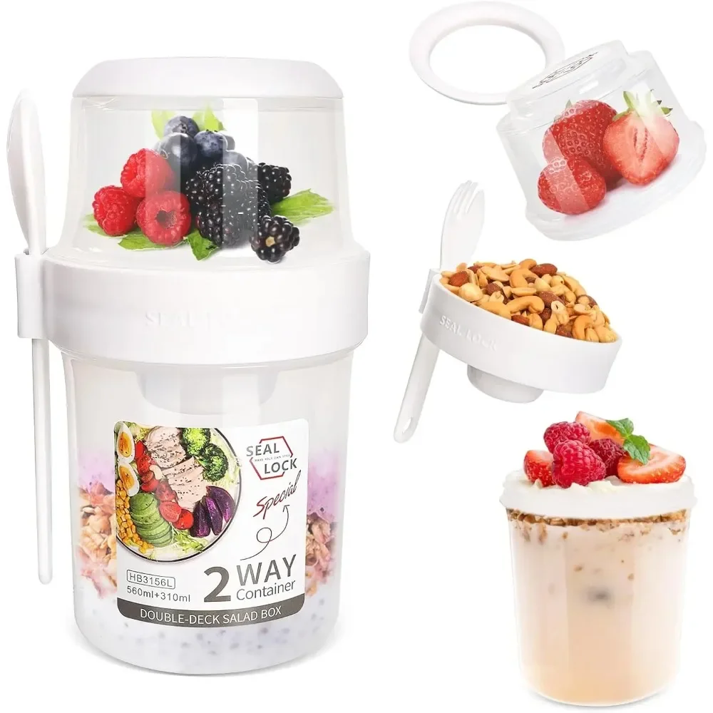샐러드 컵 아침 식사 컵 휴대용 식품 저장 도시락 상자 - Food Storage Jar Set 리뷰 및 가격