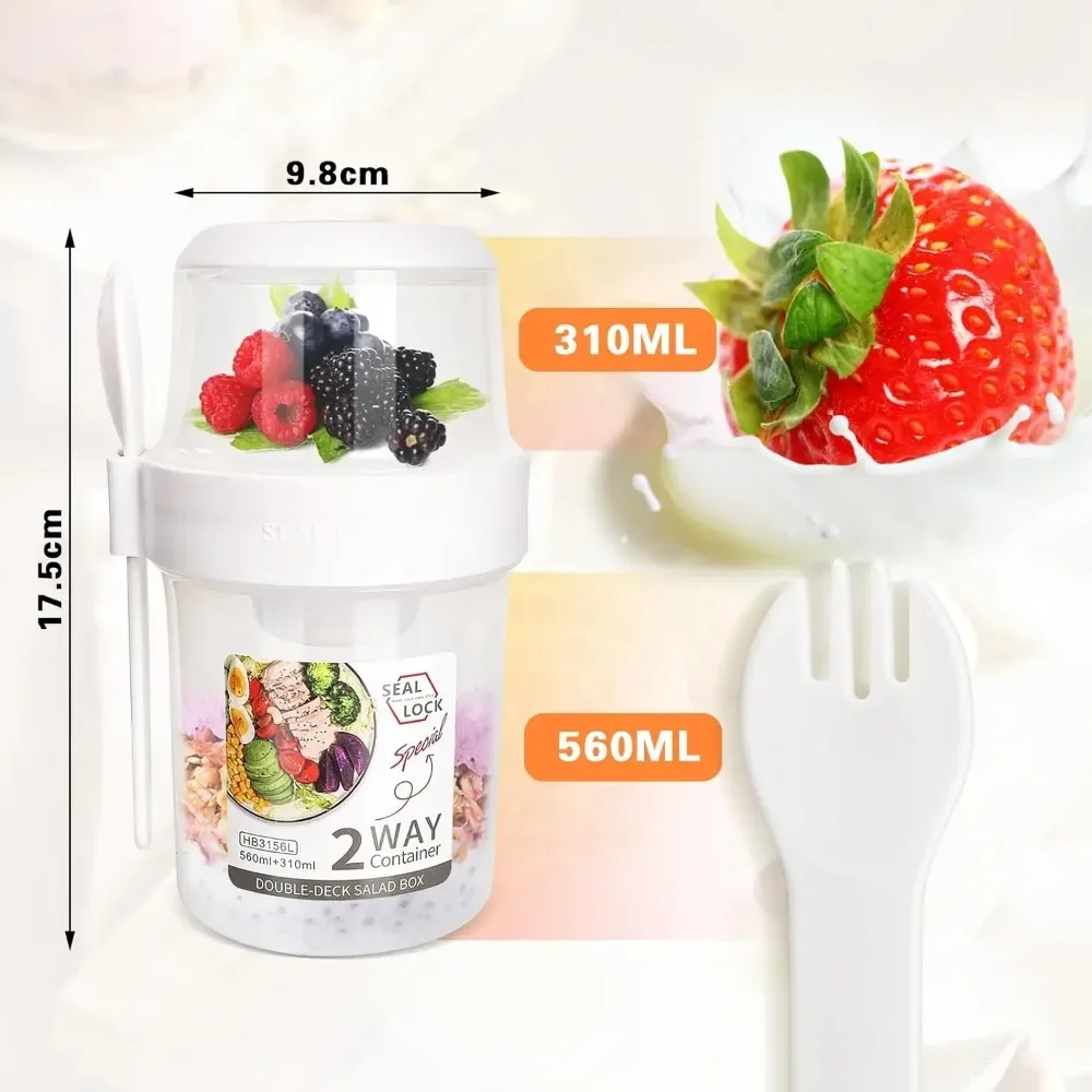 샐러드 컵 아침 식사 컵 휴대용 식품 저장 도시락 상자 - Food Storage Jar Set 리뷰 및 가격