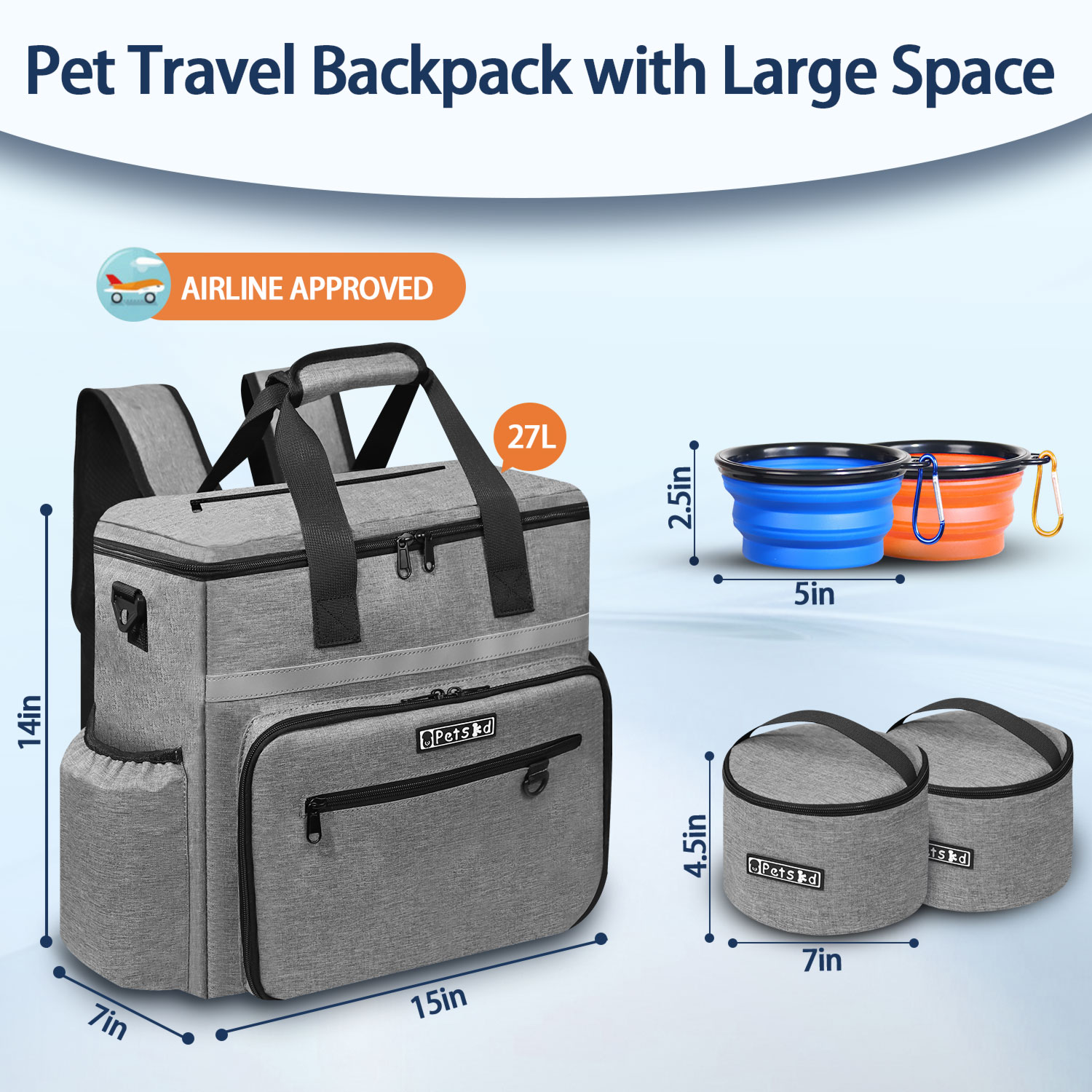 Petskd 야외 개 주최자 가방 그릇 세트 여행용 보 - Food Storage Jar Set 리뷰 및 가격