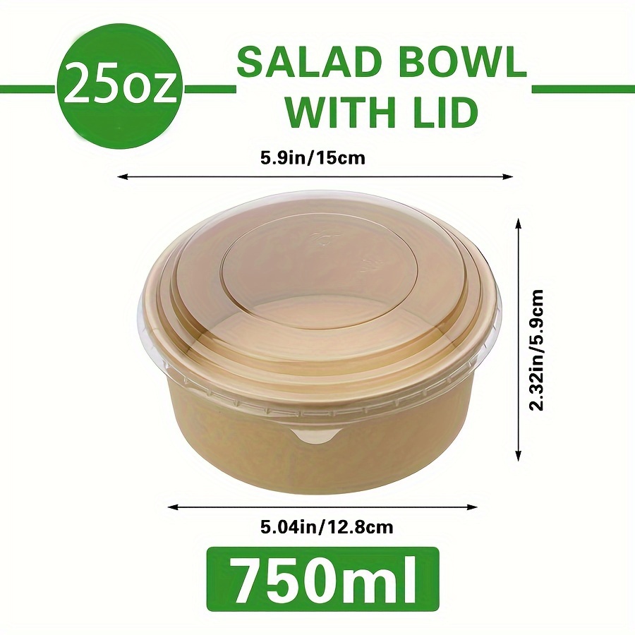 25온스/750ml 25/50팩 종이 그릇 뚜껑 포함, - Food Storage Warehouse 리뷰 및 가격