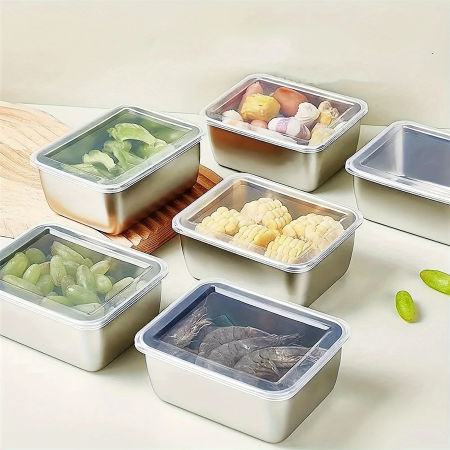 1/3/5pcs 스테인레스 스틸 식품 보관 상자 뚜껑이 - Food Storage Metal Box 리뷰 및 가격