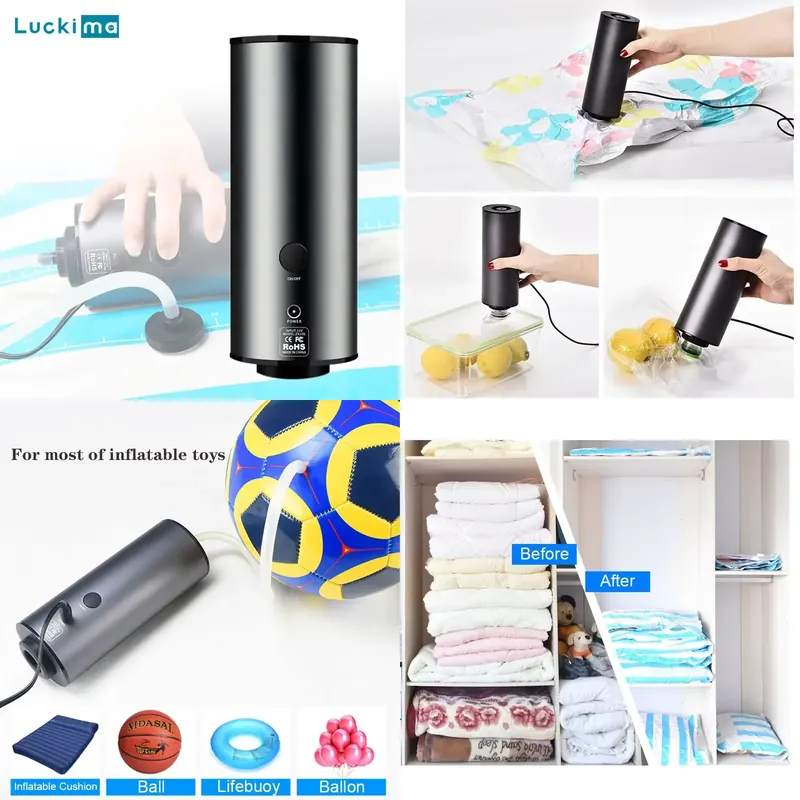 2 in 1 휴대용 진공청소기 미니 공기주입기 에어 컴 - Vacuum Sealer Bag 리뷰 및 가격