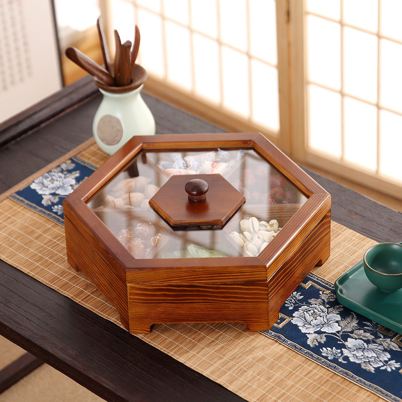 뚜껑이있는 새로운 나무 사탕 비스킷 보관 상자 홈 식품 - Food Storage Jar Set 리뷰 및 가격