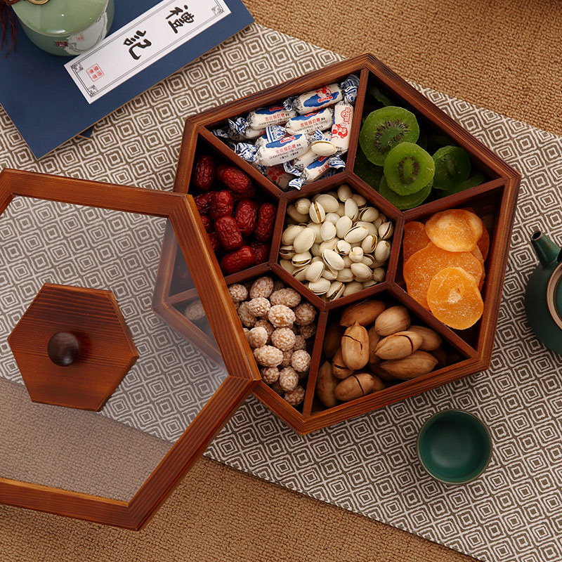 뚜껑이있는 새로운 나무 사탕 비스킷 보관 상자 홈 식품 - Food Storage Jar Set 리뷰 및 가격